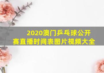 2020澳门乒乓球公开赛直播时间表图片视频大全