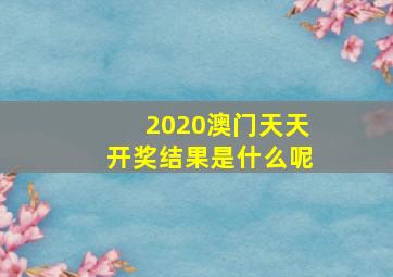 2020澳门天天开奖结果是什么呢