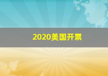 2020美国开票