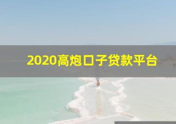 2020高炮口子贷款平台