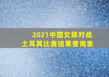 2021中国女排对战土耳其比赛结果查询表