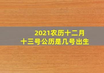 2021农历十二月十三号公历是几号出生