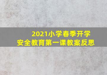 2021小学春季开学安全教育第一课教案反思