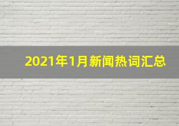 2021年1月新闻热词汇总