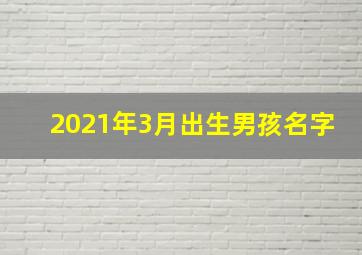 2021年3月出生男孩名字