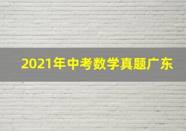 2021年中考数学真题广东