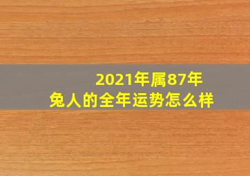 2021年属87年兔人的全年运势怎么样