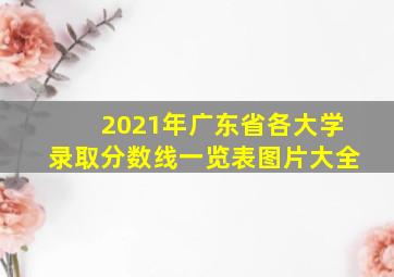 2021年广东省各大学录取分数线一览表图片大全