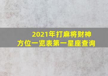 2021年打麻将财神方位一览表第一星座查询