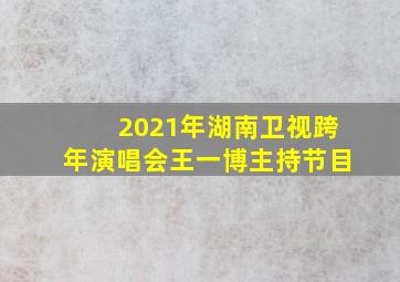 2021年湖南卫视跨年演唱会王一博主持节目