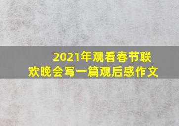 2021年观看春节联欢晚会写一篇观后感作文