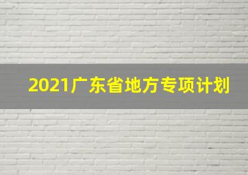 2021广东省地方专项计划