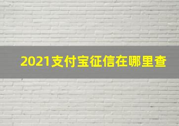 2021支付宝征信在哪里查