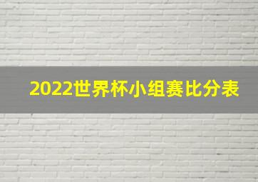 2022世界杯小组赛比分表