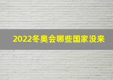 2022冬奥会哪些国家没来