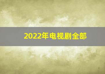 2022年电视剧全部