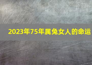 2023年75年属兔女人的命运