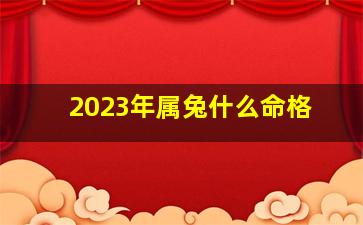 2023年属兔什么命格