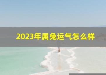 2023年属兔运气怎么样