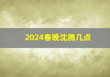 2024春晚沈腾几点