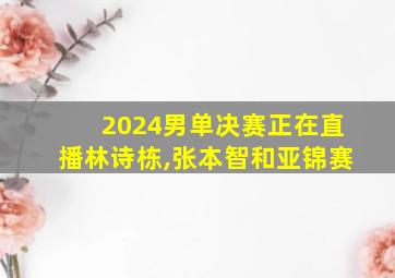 2024男单决赛正在直播林诗栋,张本智和亚锦赛