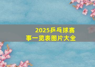 2025乒乓球赛事一览表图片大全