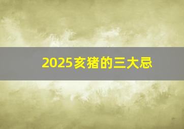 2025亥猪的三大忌