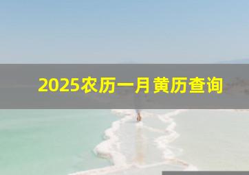 2025农历一月黄历查询