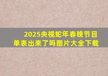 2025央视蛇年春晚节目单表出来了吗图片大全下载