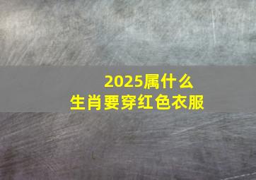 2025属什么生肖要穿红色衣服