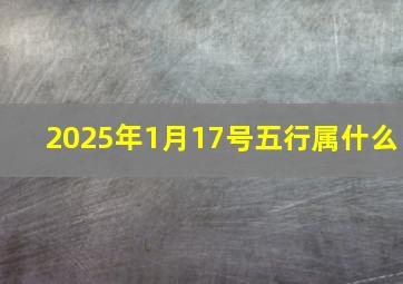 2025年1月17号五行属什么