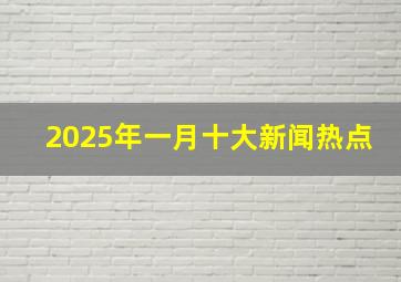 2025年一月十大新闻热点