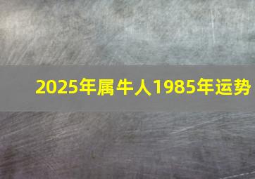 2025年属牛人1985年运势