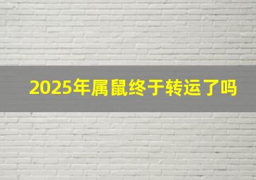 2025年属鼠终于转运了吗