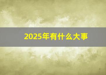 2025年有什么大事