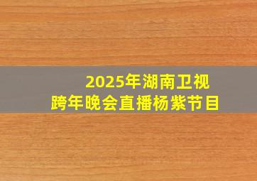 2025年湖南卫视跨年晚会直播杨紫节目