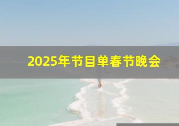 2025年节目单春节晚会