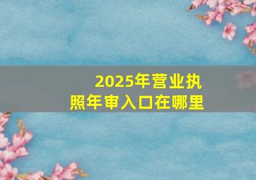 2025年营业执照年审入口在哪里