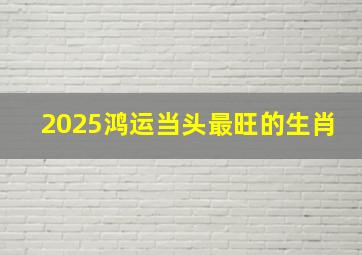 2025鸿运当头最旺的生肖