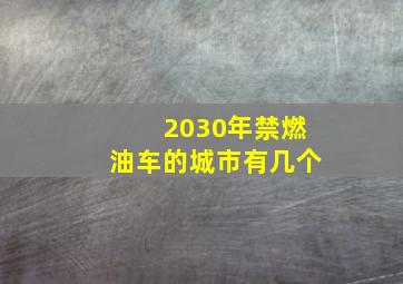 2030年禁燃油车的城市有几个