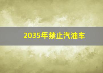 2035年禁止汽油车