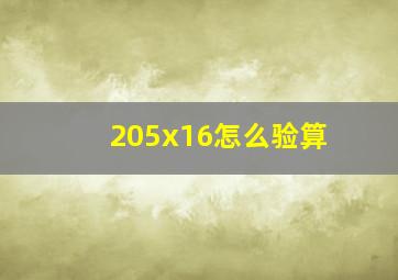 205x16怎么验算