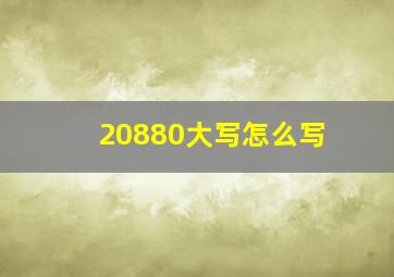 20880大写怎么写