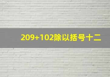 209+102除以括号十二