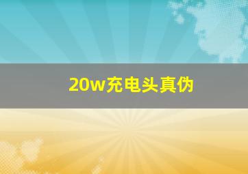 20w充电头真伪