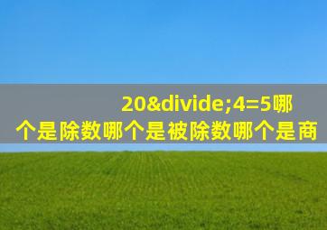 20÷4=5哪个是除数哪个是被除数哪个是商