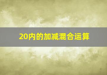 20内的加减混合运算