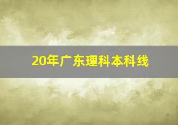 20年广东理科本科线