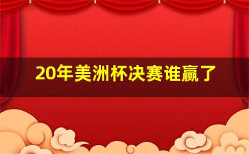 20年美洲杯决赛谁赢了