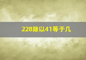 228除以41等于几